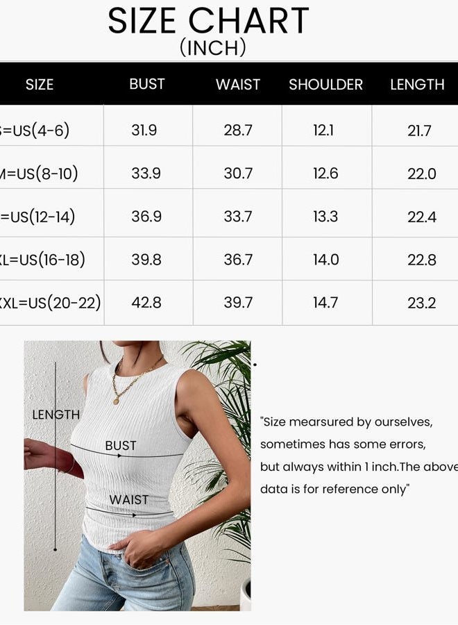 zeagoo Women's High Neck Tank Top 2026 Summer Casual Ribbed Knit Slim Fitted Basic Textured Sleeveless Shirts - Image 5