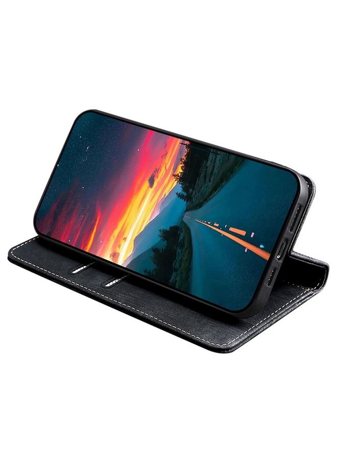 S-TOP Case For Honor X6a 4G RFID Anti-theft Brush Magnetic Leather Phone Case - Image 4