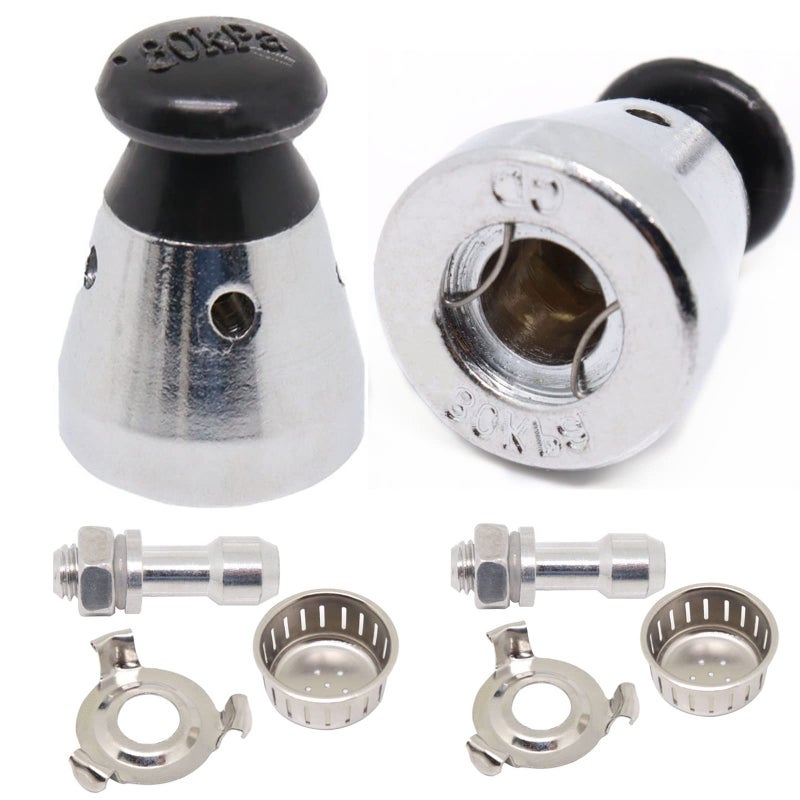 YuGtcen Universal Pressure Cooker Valve Cooker Relief Jigger Valve Pressure Cooker Accessories Replacement Parts 80KPA with Antiblocking Cover and Bracket 2 pack