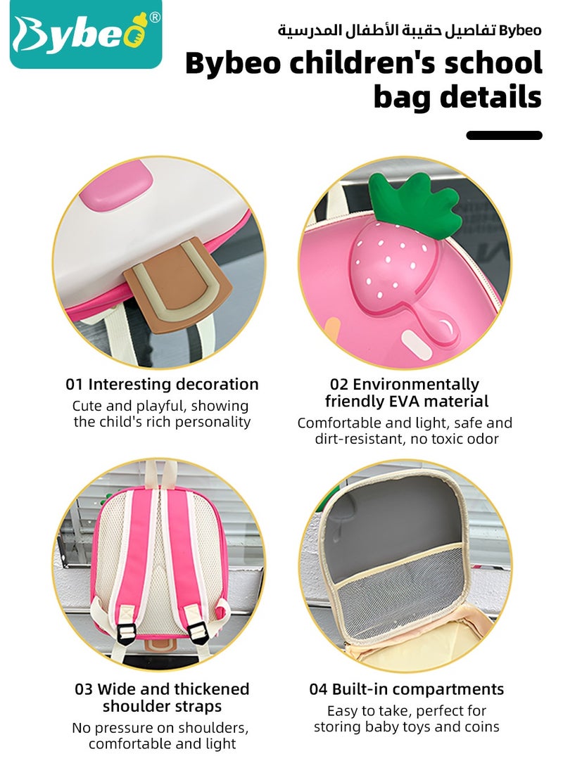 Bybeo Kids Backpack, Toddler School Bag, Small Kids Daypack, Baby Preschool Bag, Cute Cartoon Travel Bag for Baby Boys and Girls, Perfect for Kindergarten, Travel, School - Image 4