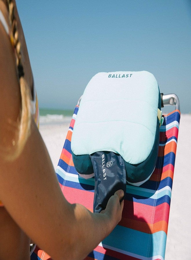 Ballast Cool Combo Beach Pillow - One Inflatable Pillow + One Cooling Pack Bundled Together, The Best Way to Chill at The Beach, Pool, Or Camping (Ocean Blue) - Image 2
