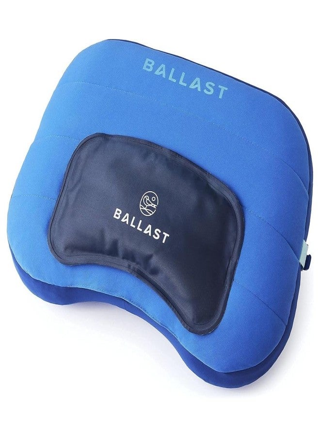 Ballast Cool Combo Beach Pillow - One Inflatable Pillow + One Cooling Pack Bundled Together, The Best Way to Chill at The Beach, Pool, Or Camping (Ocean Blue) - Image 1