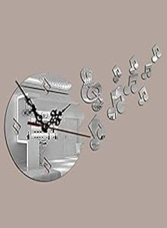 OR music symbol mirror sun acrylic wall clocks 3d home decor diy art clock watch-ejv