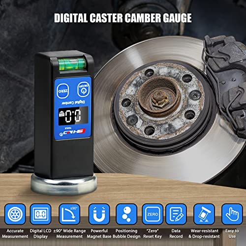 KAISAL Camber Gauge Digital Wheel Alignment Tool -90° to +90° Wide Range Wheel Alignment & Balancing Tools Accurate Caster Camber Gauge with Digital Display & Powerful Magnet & Positioning Bubble & Reset Key - Image 2