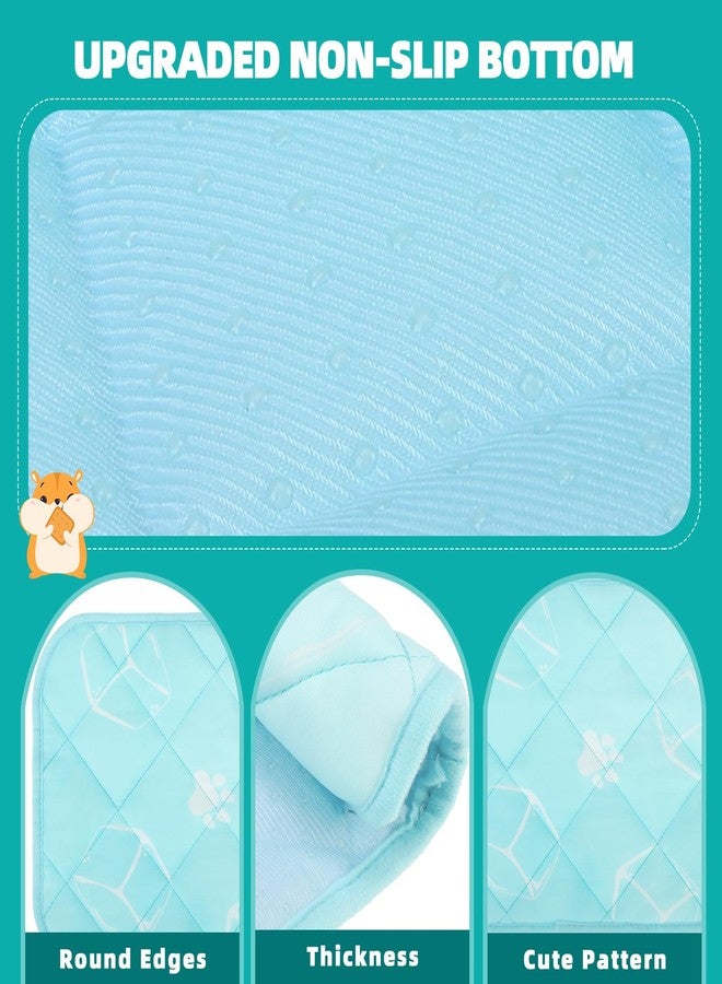 اتش او ام آي أم بي حصيرة تبريد صيفية من هوميب للحيوانات الصغيرة، 8 قطع، بطانة قفص خنازير غينيا، وسادة تبول للهامستر، وسادة تبريد قابلة للغسل للأرانب، بطانية سرير قابلة للتهوية للأرانب والقنافذ، تحافظ على برودة الحيوانات الأليفة، أزرق 10 × 12.5 بوصة - Image 4