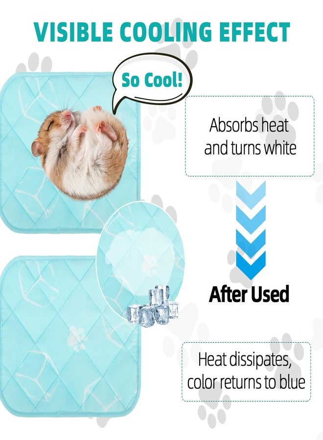 اتش او ام آي أم بي حصيرة تبريد صيفية من هوميب للحيوانات الصغيرة، 8 قطع، بطانة قفص خنازير غينيا، وسادة تبول للهامستر، وسادة تبريد قابلة للغسل للأرانب، بطانية سرير قابلة للتهوية للأرانب والقنافذ، تحافظ على برودة الحيوانات الأليفة، أزرق 10 × 12.5 بوصة - Image 3