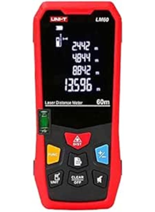 يوني تي جهاز قياس المسافة بالليزر الرقمي المحمول UNI-T-LM60 حتى 60 مترًا