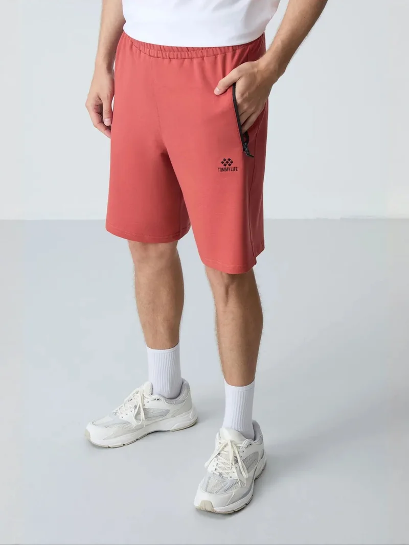 تومي لايف TOMMY Men's Regular-fit Knit Sweat Shorts