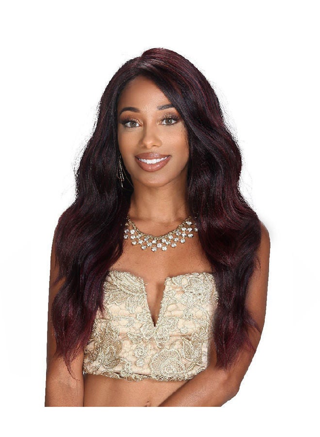 NIBEMINENT Short Wavy Lace Front Wig Black/Brown 13inch - Image 3