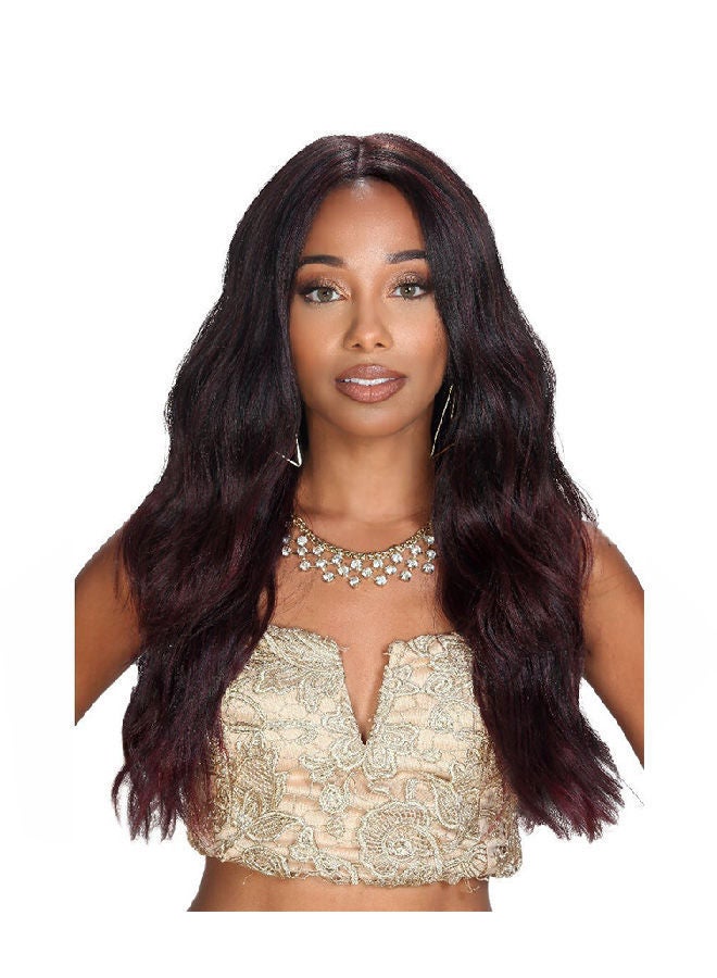 NIBEMINENT Short Wavy Lace Front Wig Black/Brown 13inch - Image 2