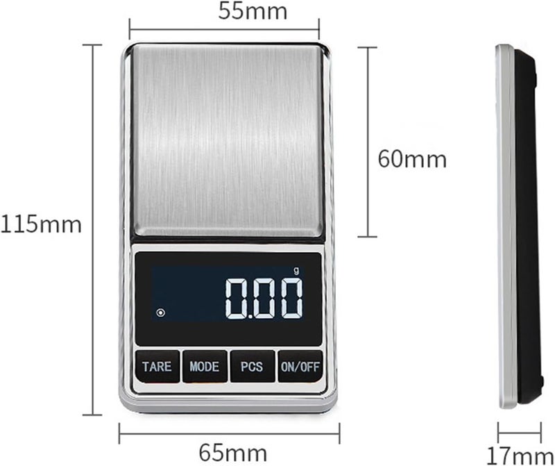 0.01g Jewelry Scale for Diamond Gold Mini Digital Scale High Accuracy Gram Scale Kitchen Electronic Scale Portable Pocket Scale(1pcs 200g) - Image 2