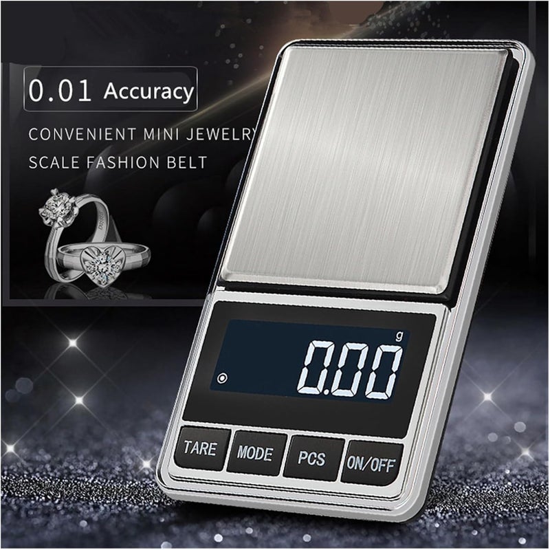 0.01g Jewelry Scale for Diamond Gold Mini Digital Scale High Accuracy Gram Scale Kitchen Electronic Scale Portable Pocket Scale(1pcs 200g) - Image 4