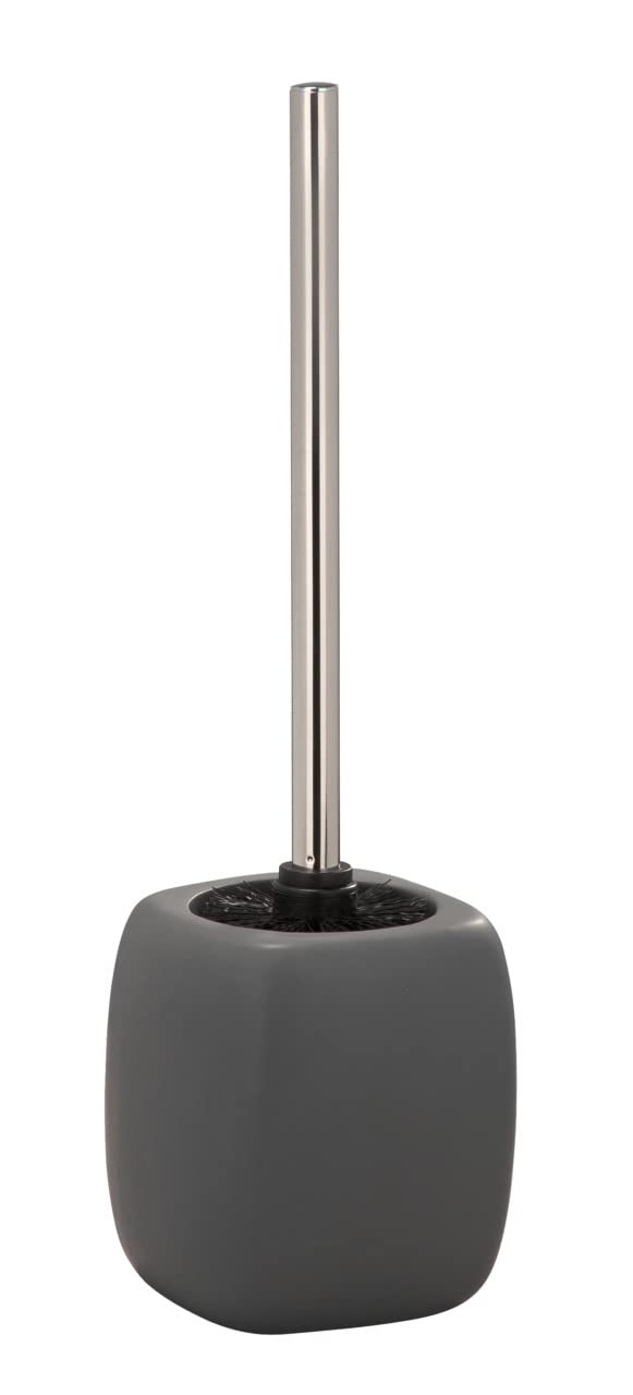 WENKO 20025100 Toilet Brush Faro Grey  Ceramic 12 x 40 x 12 cm Grey