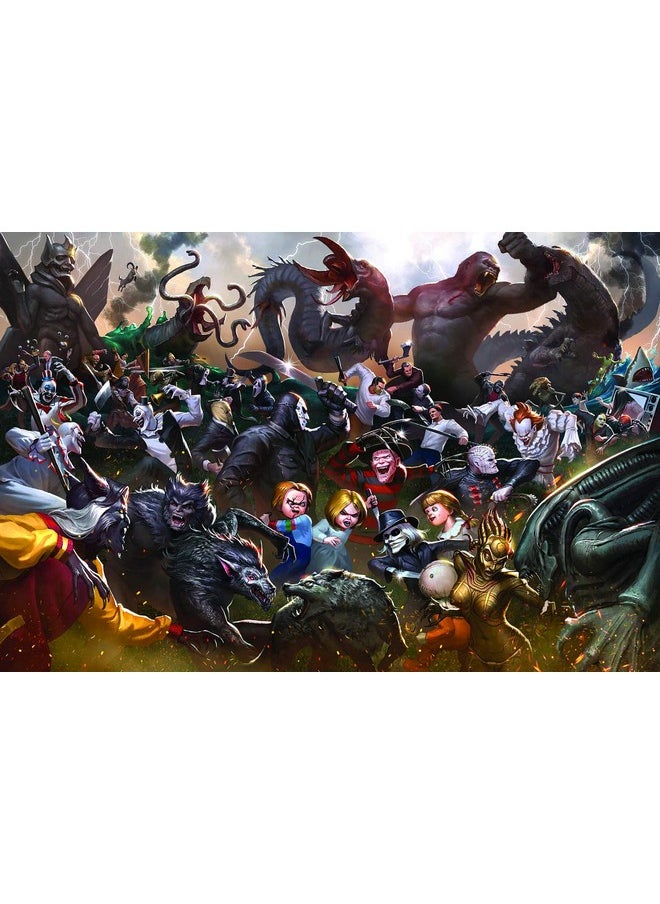 Toynk - Fright Fight Horror Movie Villain Inspired 1000 Piece Jigsaw Puzzle For Adults | Challenging Interactive Brain Teaser For Family Game Night | 28 X 20 Inches - Image 1