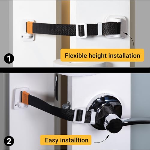 SVD.PET (2-Pack) Cat Door Latch & Stopper: A Simpler Pet Gate Solution to Dog Proof Your Home & Keep Dogs and Kids Out of Litter Box & Cat Feeder. No Cut Cat Door Interior Door. (Black) - Image 2