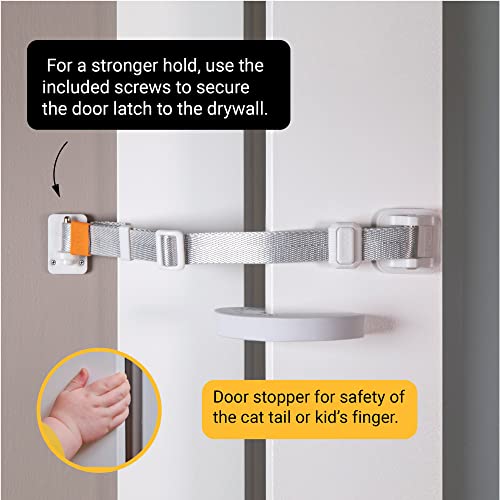 SVD.PET (2-Pack) Cat Door Latch & Stopper: A Simpler Pet Gate Solution to Dog Proof Your Home & Keep Dogs and Kids Out of Litter Box & Cat Feeder. No Cut Cat Door Interior Door. (Black) - Image 5