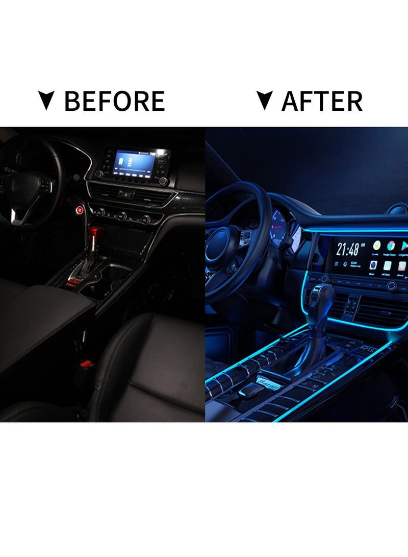 SYOSI EL Wire Car LED Interior Strip Light, USB Neon Wire Lights Glowing Electroluminescent Wire Ambient Lighting Kit for Car Decorations Interior (5M/16.5FT) - Image 3