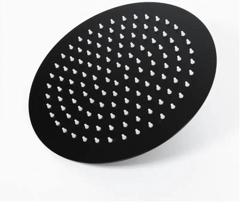 Youngran Round & Square Stainless Steel Ultra-Thin Showerheads 16/12/10/8 Inch Rainfall Shower Head Rain Shower Black Finish Leisurely (Color : 10inch Round) - Image 1