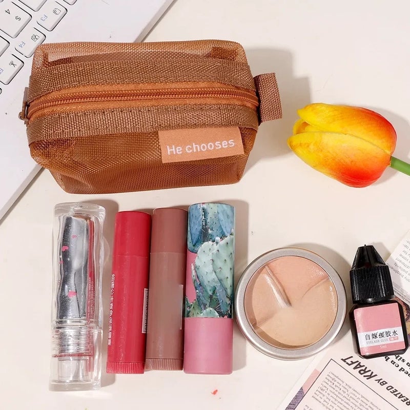 10/1PCS Change Storage Bags Mini Mesh Bag Portable Money Earphone Data Cable Storage Bag Travel Coin Purse Lipstick Cosmetic Bag - Image 3