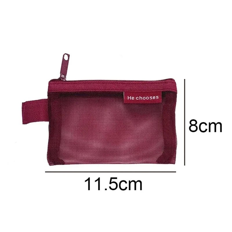 10/1PCS Change Storage Bags Mini Mesh Bag Portable Money Earphone Data Cable Storage Bag Travel Coin Purse Lipstick Cosmetic Bag - Image 1
