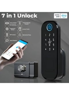 LUMIVE Lumive SafeGuard GT5, a Weatherproof Smart Rimlock Lock, Comes with Fingerprint Entry, Passcodes, App Unlock, 5 Cards, and  TTlock FOB Remote Fits Doors 30-60mm(Supports Remote Unlock, Hub Required)  - Image 2