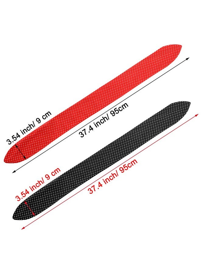 Hicarer 2 Pieces Polka Dot Headband Bandana Headband 50S Costume Hair Accessories Bows Wide Headwrap For Women And Girls (Small Dots Red Black)  - Image 3