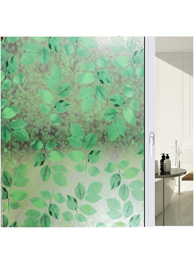 The Bros Window Film Privacy Stained Static Cling Glass Film 3D Decorative Colorful Glass Window Sticker Heat Control Anti UV for Bathroom Kids Room Sliding Door 17.5 x 78.7 Inch - Image 1