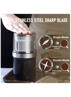 Healife Portable 2-in-1 Electric Coffee and Spice Grinder | Wet & Dry Multi-Use with 2 Removable Stainless Steel Bowls  - Image 1