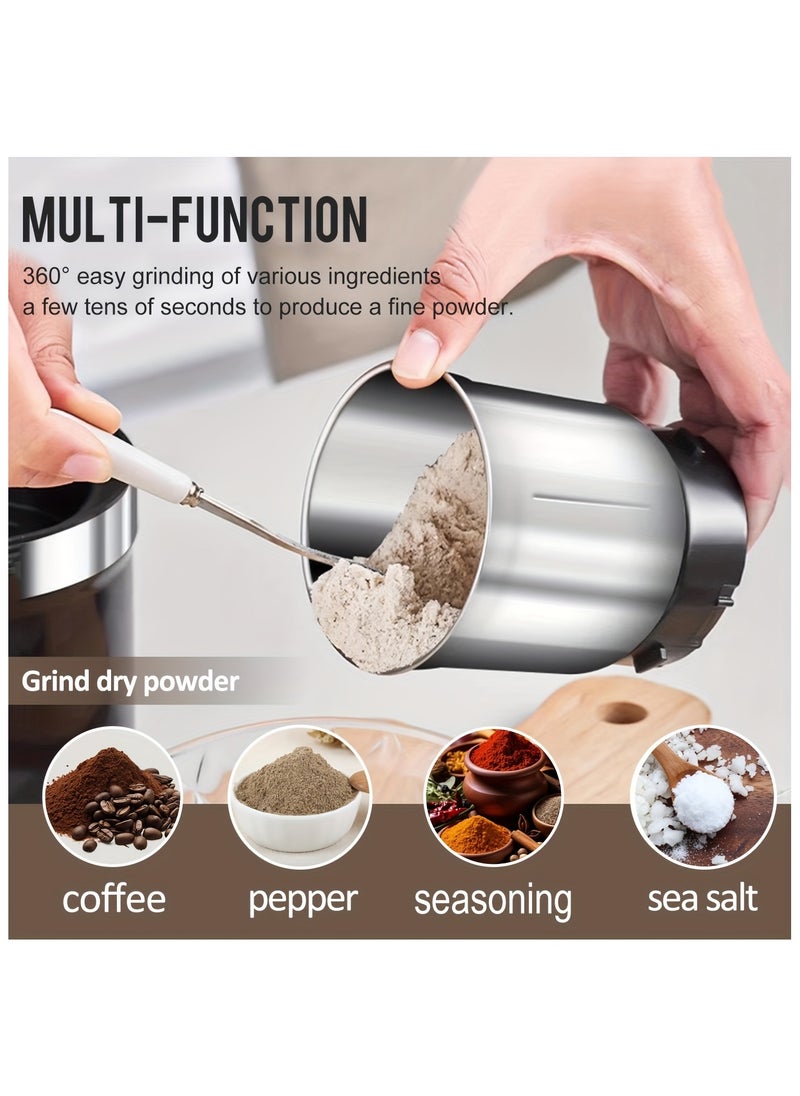 Healife Portable 2-in-1 Electric Coffee and Spice Grinder | Wet & Dry Multi-Use with 2 Removable Stainless Steel Bowls  - Image 3