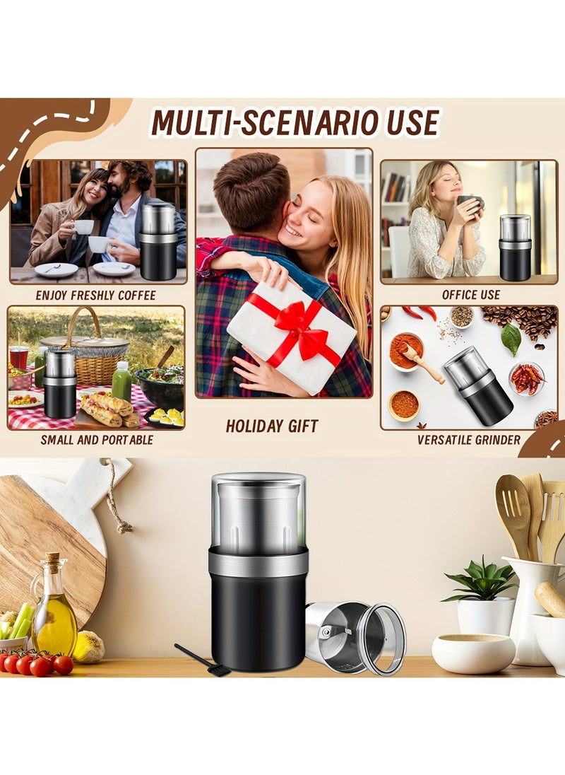 Portable 2-in-1 Electric Coffee and Spice Grinder | Wet & Dry Multi-Use with 2 Removable Stainless Steel Bowls - pzsku/Z4C199F29177F4DBC4035Z/45/_/1729155886/8a9156ef-fc09-47c9-b0b6-c46a12be4274