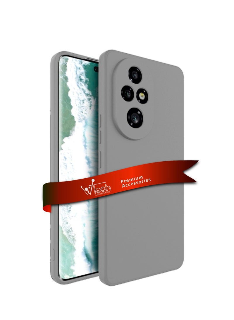 Wtech Honor 200 Pro 5G 2024 Premium Liquid Silicone Case Cover Grey - Image 1