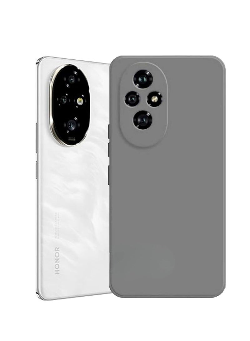 Wtech Honor 200 Pro 5G 2024 Premium Liquid Silicone Case Cover Grey - Image 4