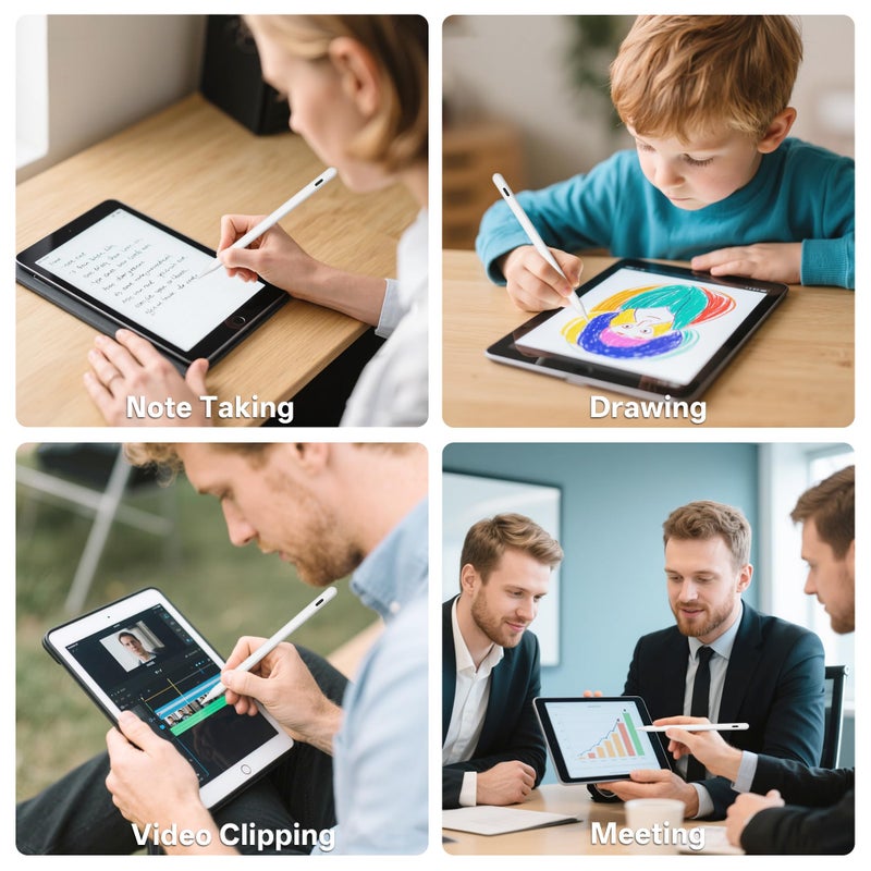 ANYQOO iPad Air 13/11 inch Pencil, Stylus Pen for iPad Air 3/4/5/M2/M3, iPad 6th-11th 2018-2025, Pro 11/12.9/13-inch M4, Mini 5/6/7th A17 Pro with 15h Working Time Pixel-Perfect Tilt Palm Rejection - Image 5