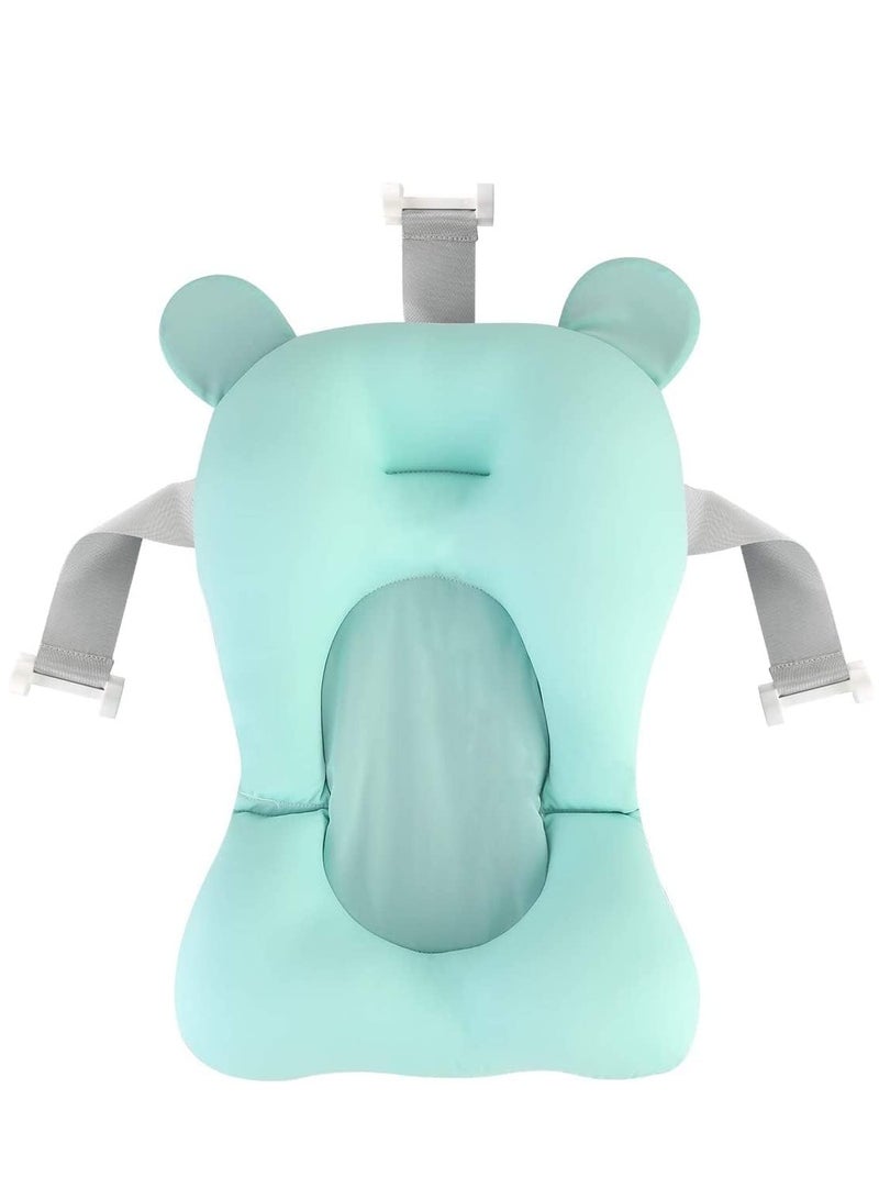 Premify Baby Bath Pad, Adjustable Non-Slip Floating Infant Bath Support Cushion, Baby Bath Pillow for Bathtub, Bath Tub Seat Mat For New Born/Infants Bathing Support, 0-12 Months (Blue)  - Image 1