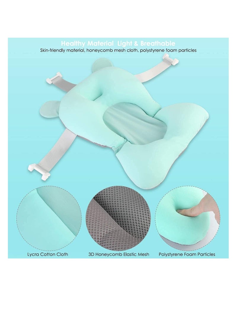 Premify Baby Bath Pad, Adjustable Non-Slip Floating Infant Bath Support Cushion, Baby Bath Pillow for Bathtub, Bath Tub Seat Mat For New Born/Infants Bathing Support, 0-12 Months (Blue)  - Image 3