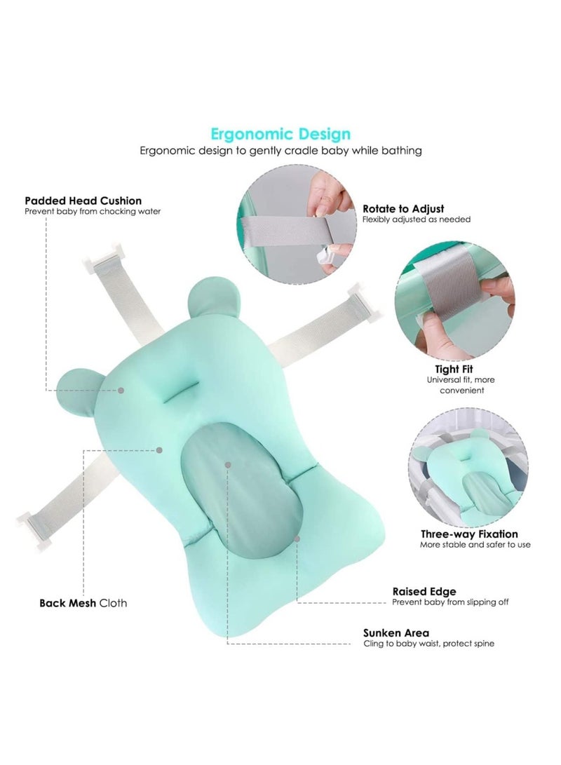 Premify Baby Bath Pad, Adjustable Non-Slip Floating Infant Bath Support Cushion, Baby Bath Pillow for Bathtub, Bath Tub Seat Mat For New Born/Infants Bathing Support, 0-12 Months (Blue)  - Image 4