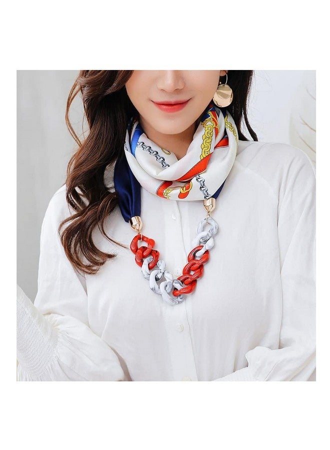 Magic MAGIC Girl's Scarf Crystal Bead Pendant Accessory Necklace Soft Scarves Stoels Muffler (Orange) - Image 2