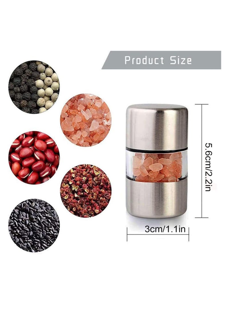 CMGTYYD 1Pcs Camping Mini Salt and Pepper Sets,Stainless Steel Travel Refillable Salt and Pepper Set,Adjustable Coarseness Spice Grinder for Kitchen,Portable Camping Pepper Mill  - Image 2