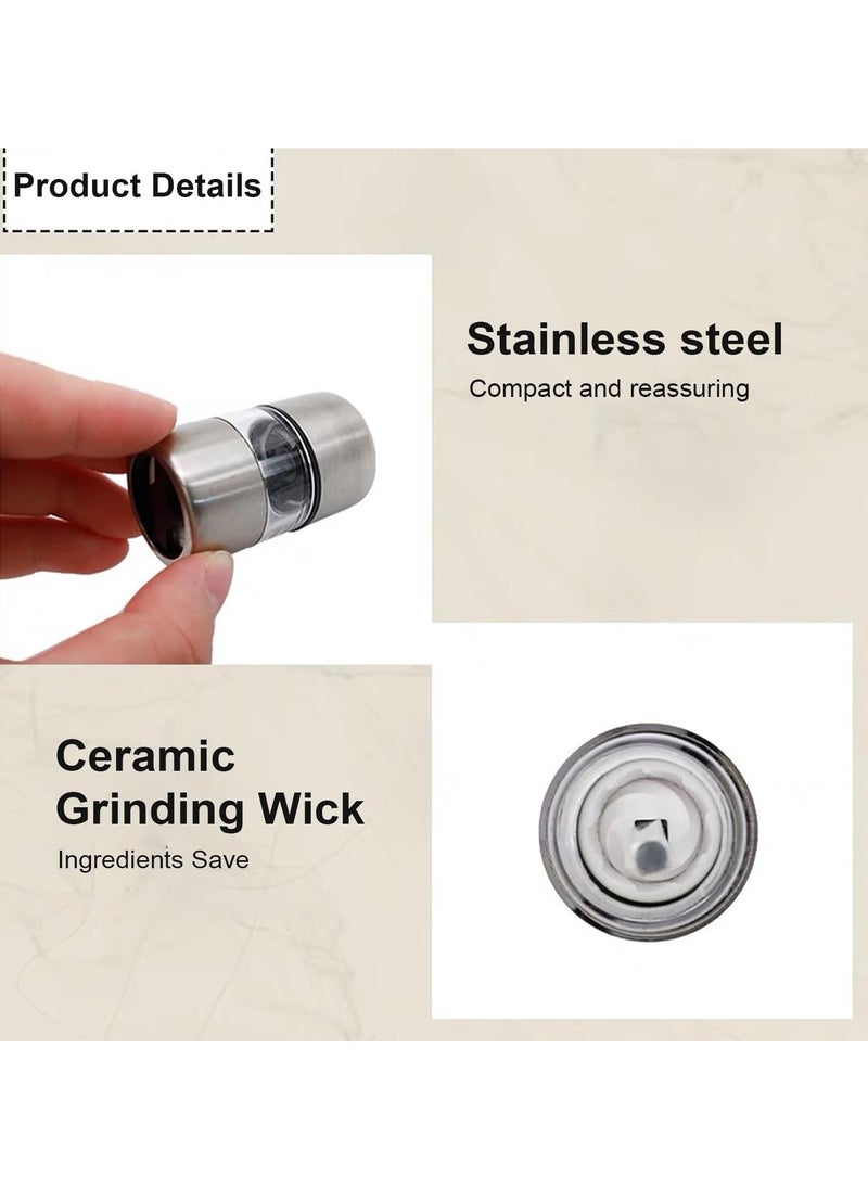 CMGTYYD 1Pcs Camping Mini Salt and Pepper Sets,Stainless Steel Travel Refillable Salt and Pepper Set,Adjustable Coarseness Spice Grinder for Kitchen,Portable Camping Pepper Mill  - Image 4