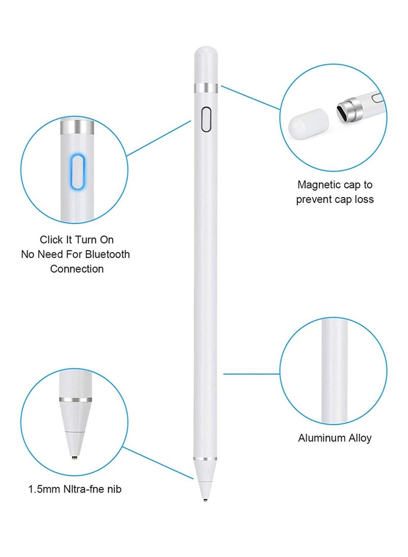MOCOM Active Stylus Digital Capacitive Stylus Pencil For Apple iPad 7th Generation iPad White - Image 2