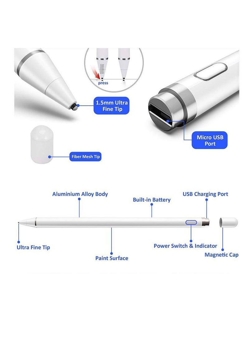 MOCOM Active Stylus Digital Capacitive Stylus Pencil For Apple iPad 7th Generation iPad White - Image 3