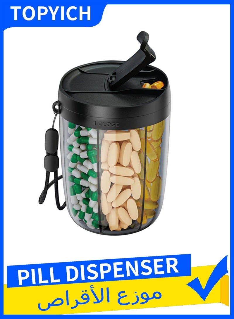 توبيتش منظم أدوية كبير الحجم - حاوية أدوية شهرية منظمة، علبة أدوية منع الت перемешив بفتحات واسعة وسهلة الاستخدام - Image 1
