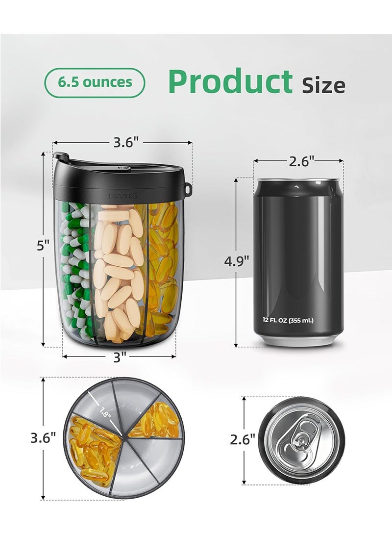 توبيتش منظم أدوية كبير الحجم - حاوية أدوية شهرية منظمة، علبة أدوية منع الت перемешив بفتحات واسعة وسهلة الاستخدام - Image 5