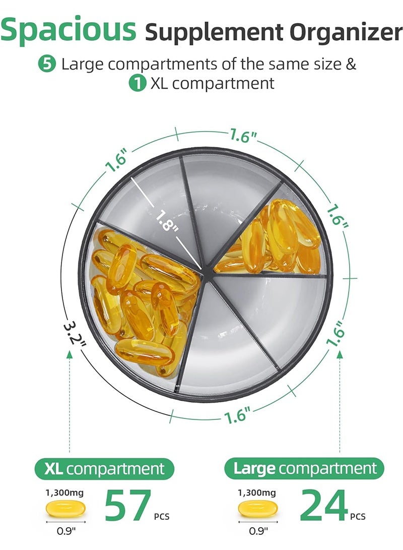 توبيتش منظم أدوية كبير الحجم - حاوية أدوية شهرية منظمة، علبة أدوية منع الت перемешив بفتحات واسعة وسهلة الاستخدام - Image 2