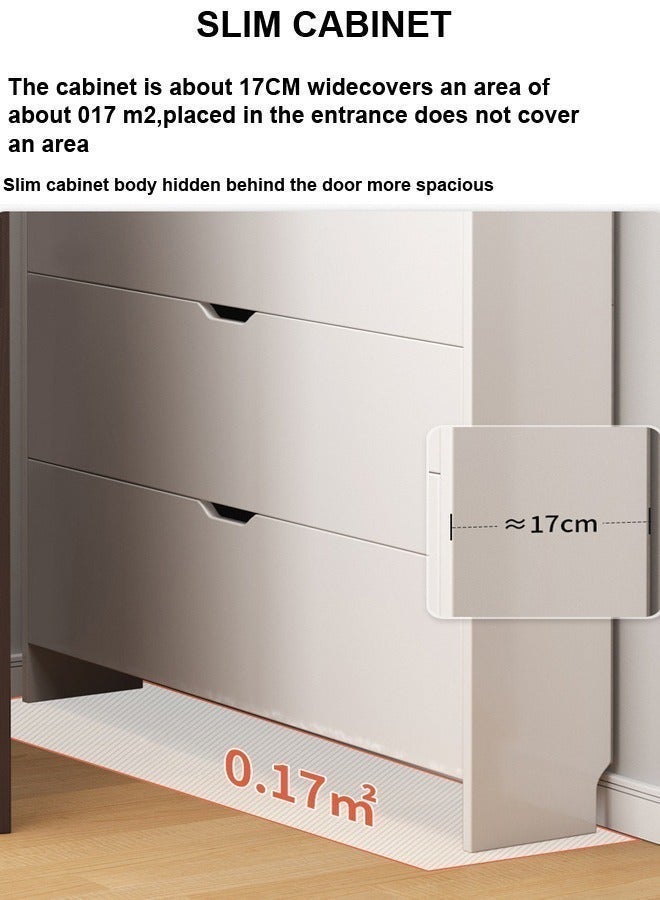 Raffine 4-Tier Household Upgraded Tipping Bucket Design Shoe Rack With Drawers Large Space Shoe Organizer Cabinet Storage 15mm Thick Wood Rack 60 x 17 x 125 Centimeter - Image 5