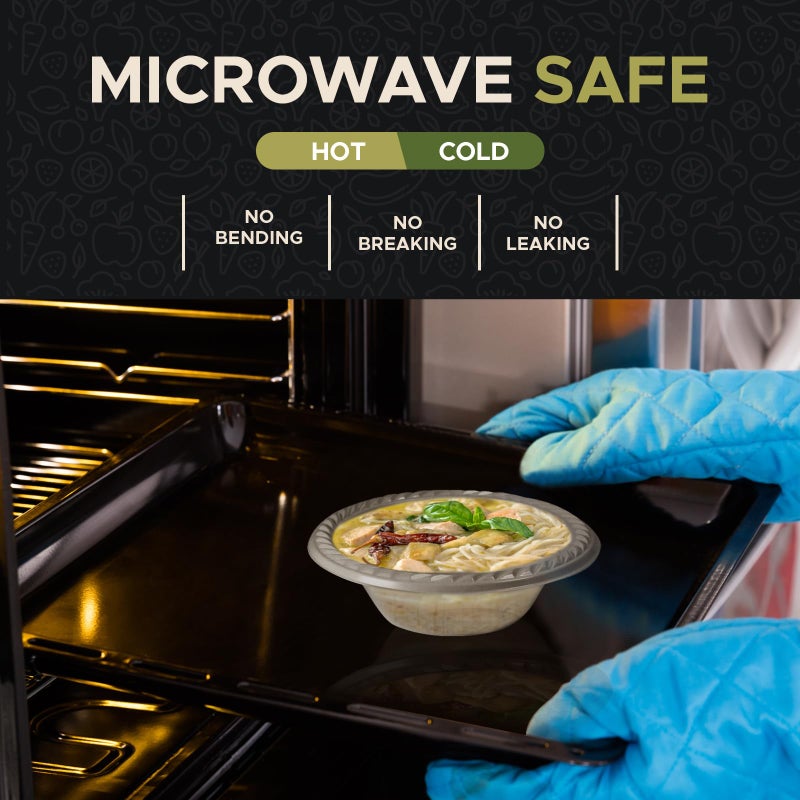 Supreme Select Clear Disposable Plastic Bowls [Pack of 40 | 12oz] Microwave Safe - Sturdy Rimmed Soup/Salad/Dessert/Ice Cream Bowls For Weddings  Parties  Kitchen Use - Image 3