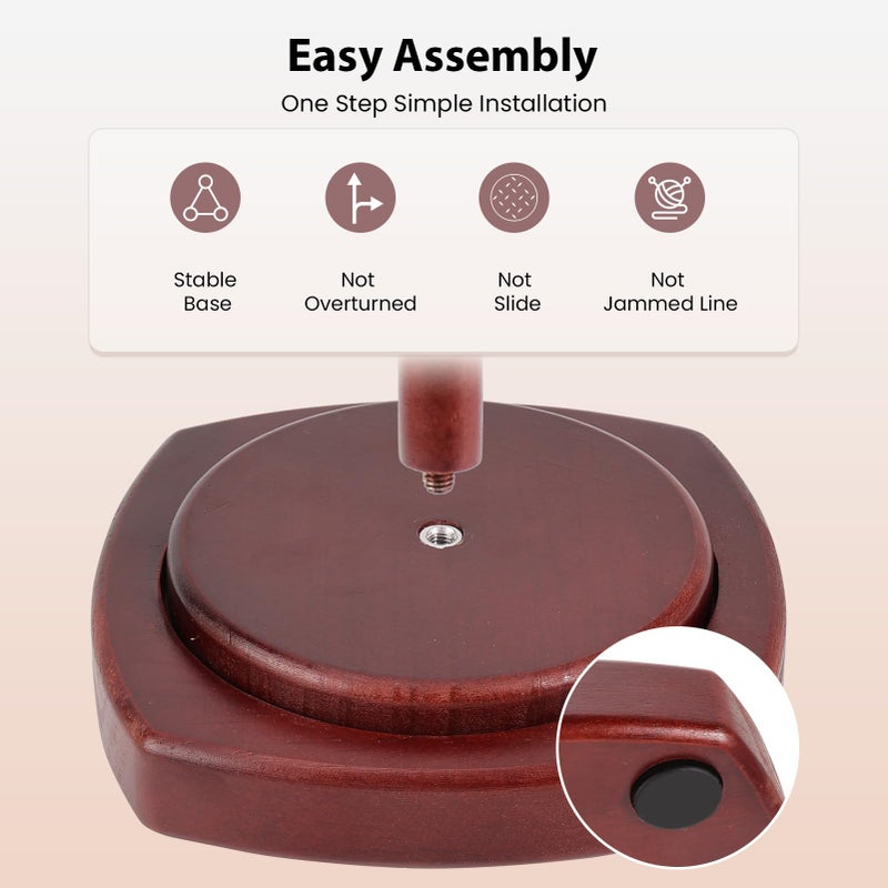 Etcokei Yarn Holder for Crocheting & Knitting, Wooden Yarn Spinner Portable Small Size Crochet Holder, Easy Assembly Smooth Rotating with Anti-Slip Pads, Crochet Accessories Ideal Gift for Knitting Lovers - Image 3