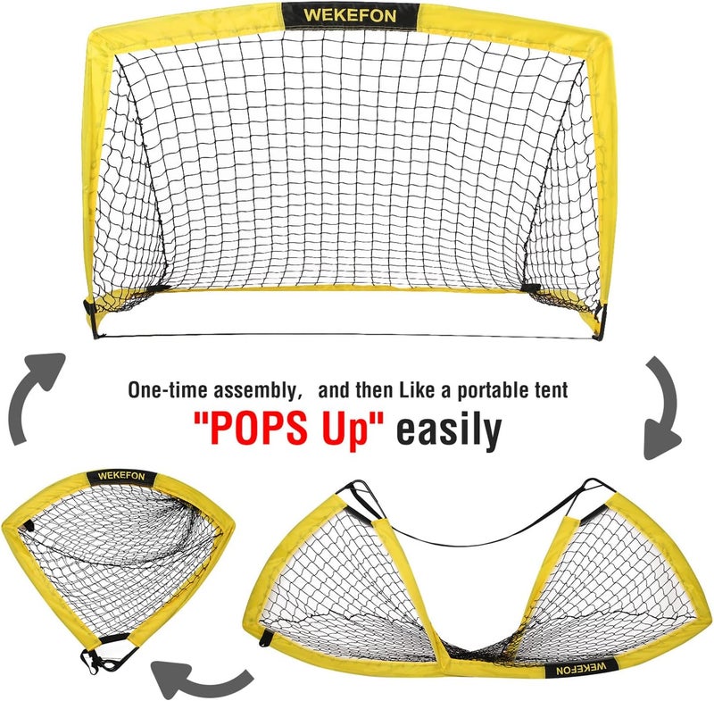 WEKEFON Soccer Goal with Carry Bag, 10/9MM Strengthen Pole, Arched Design, Kids Soccer Goals for Backyard Set 5x 3.1/3.6x2.7/2.9x2.4ft Portable Pop Up Soccer Nets for Toddler, Adults, Youth Games, Play, Gifts - Image 5