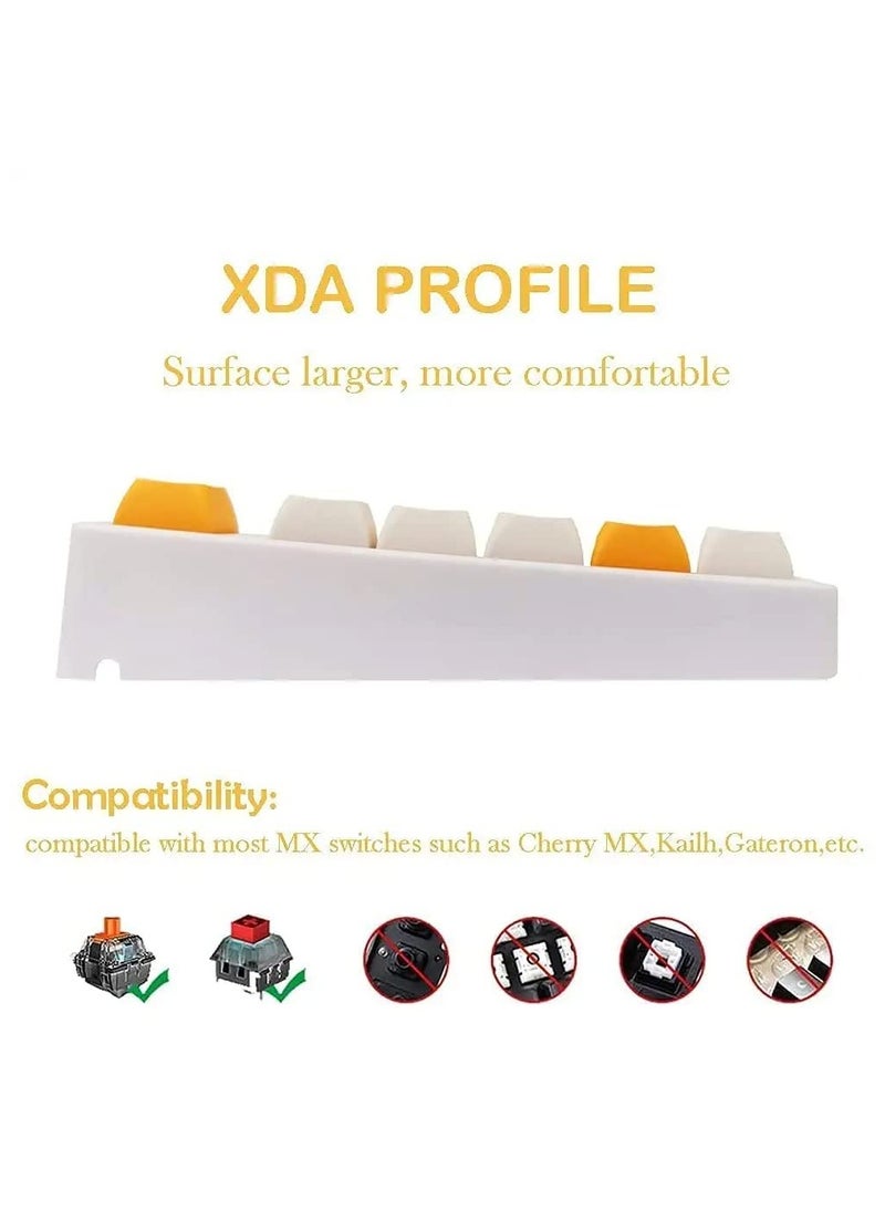 PBT Keycaps 140 Keys XDA Profile Keycaps Dye-Sub Japanese Honey Milk Keycap, ANSI Layout Keycap Suitable for Mechanical Gaming Keyboard Gateron Kailh Cherry MX Switches (Keycaps only)