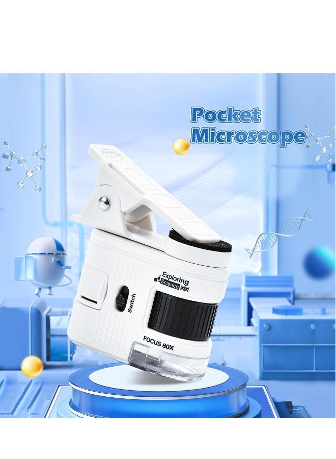 Pocket Microscope for Kids, 80x Zoom LED Lighted Portable Handheld Microscope, for Student Science Lab, STEM Educational u0026 Exploring - Image 5